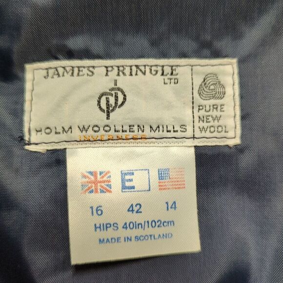 vintage James Pringle of Scotland wool coat Woman's size 14 Blue - Picture 10 of 16